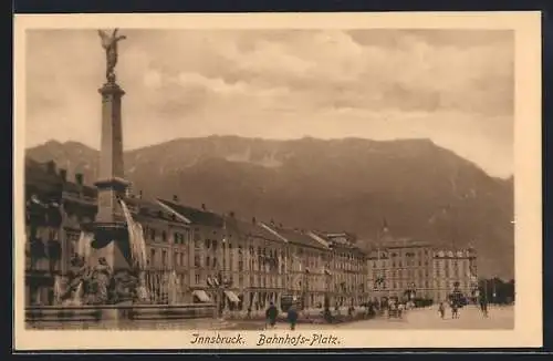 AK Innsbruck, Denkmal am Bahnhofs-Platz