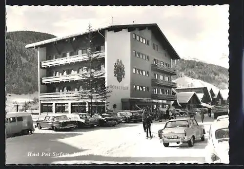 AK Serfaus /Tirol, Hotel Post im Schnee