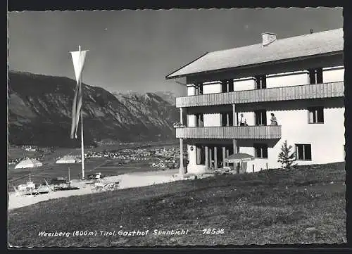 AK Weerberg /Tirol, Gasthof Sunnbichl mit Panoramablick