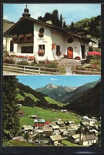 AK Vorderlanersbach /Zillertal, Pension Landhaus Dora der Fam. Stock, Ortsansicht