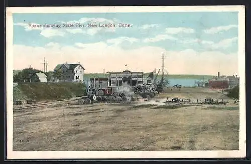 AK New London, CT, Scene showing State Pier