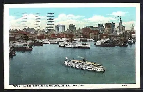 AK Baltimore, MD, View of Harbor, showing Excursion Boats