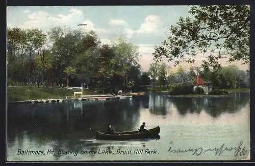 AK Baltimore, MD, Boating on the Lake, Druid Hill Park