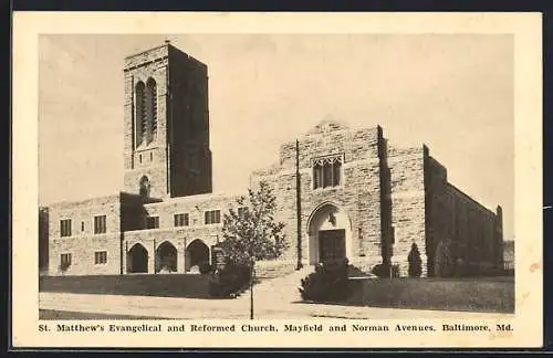 AK Baltimore, MD, St. Matthew`s Evangelical and Reformed Church, Mayfield Avenue