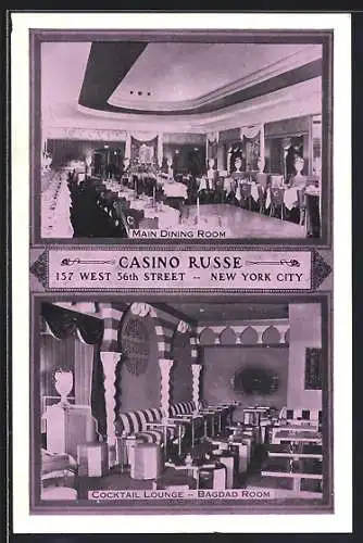 AK New York, NY, Casino Russe, 157 West 56th Street, Main Dining Room and Cocktail Lounge