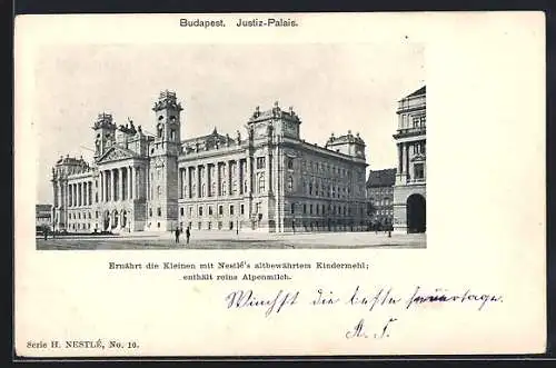 AK Budapest, Justiz-Palais, Nestlé-Reklame