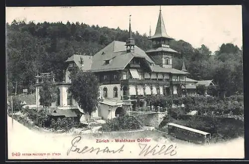 AK Zürich, Bergbahn am Waldhaus Dolder