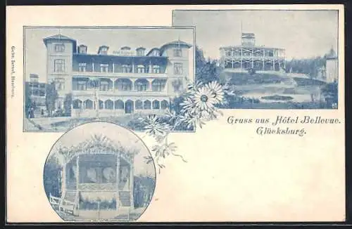 AK Glücksburg, Hotel Bellevue, Mehrfachansicht