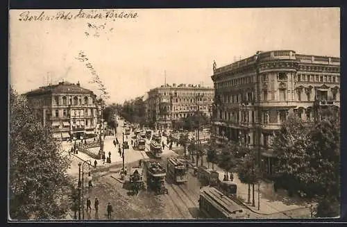 AK Berlin-Tiergarten, Potsdamer Brücke mit Strassenbahn