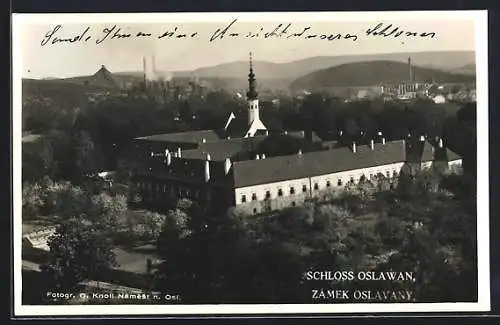 AK Oslawan, Schloss aus der Vogelschau