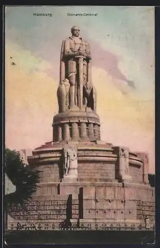 AK Hamburg-St.Pauli, Das Bismarck-Denkmal