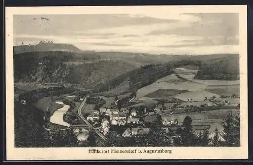 AK Hennersdorf b. Augustusburg, Teilansicht mit Strassenpartie