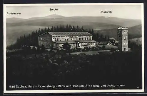 AK Bad Sachsa /Harz, Ravensberg, Brocken, Stöberhai und Achtermann