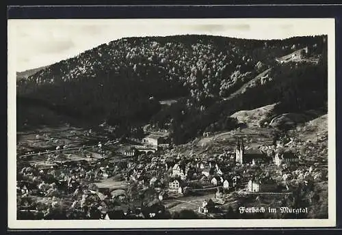 AK Forbach im Murgtal, Teilansicht aus der Vogelschau