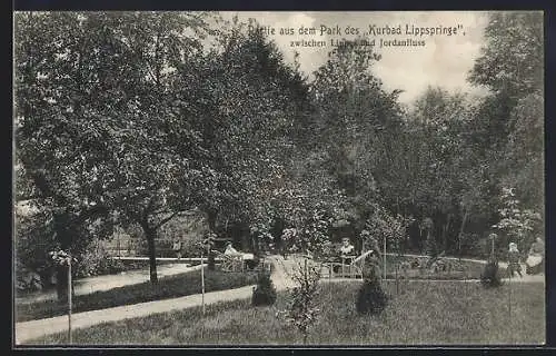 AK Lippspringe, Park im Kurbad zw. Lippe und Jordanfluss