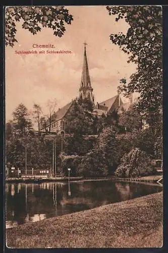 AK Chemnitz, Schlossteich mit Schlosskirche