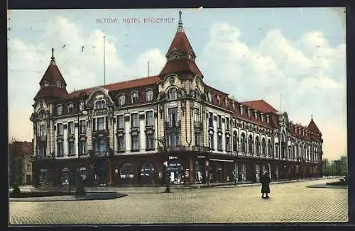 AK Hamburg-Altona, Hotel Kaiserhof mit Zigarrengeschäft