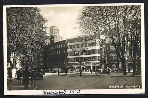 AK Bielefeld, Jahnplatz mit Cafe Europa