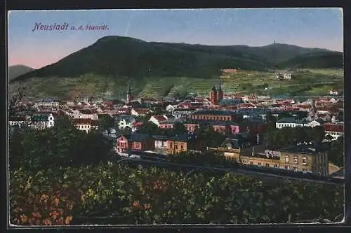 AK Neustadt a. d. Haardt, Teilansicht mit Kirche