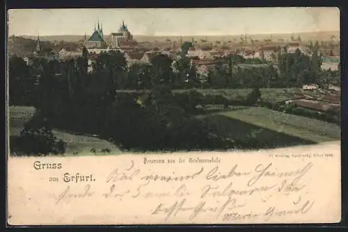 AK Erfurt, Panorama von der Grossmannshöhe um 1900