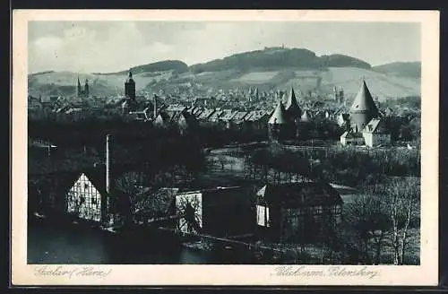 AK Goslar /Harz, Blick vom Petersberg auf den Ort