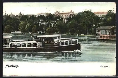 AK Hamburg, Binnenschiff auf der Elbe, Bellevue