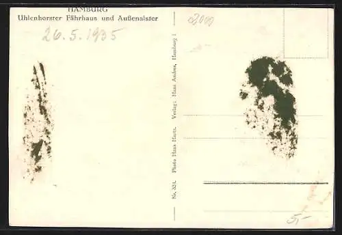 AK Hamburg-Uhlenhorst, Fährhaus und Aussenalster