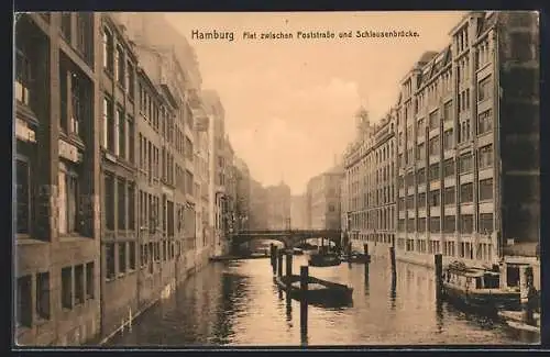 AK Alt-Hamburg, Fleet zwischen Poststrasse und Schleusenbrücke