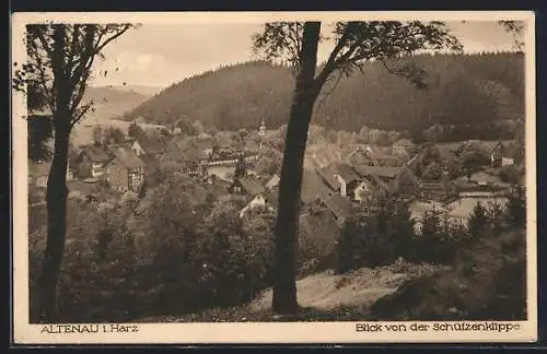 AK Altenau i. Harz, Blick von der Schützenklippe auf den Ort