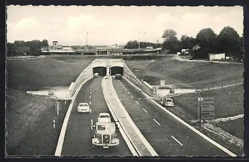 AK Rendsburg /Holst., Autostrassentunnel unter dem Nord-Ostsee-Kanal