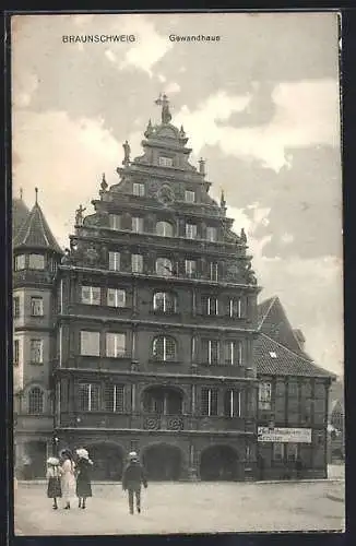 AK Braunschweig, Gewandhaus mit Gasthaus Gewandhauskellerei