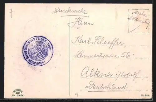 AK St. Jakob a. Arlberg, Gesamtansicht mit Bergoanorama aus der Vogelschau
