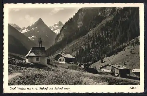 AK Madau, Ortsansicht mit Seekogl und Seekopf