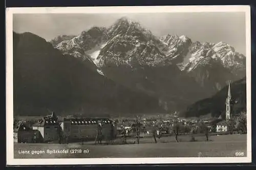 AK Lienz, Ortsansicht gegen Spitzkofel