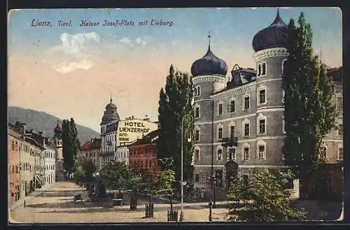 AK Lienz, Kaiser Josef-Platz mit Lieburg