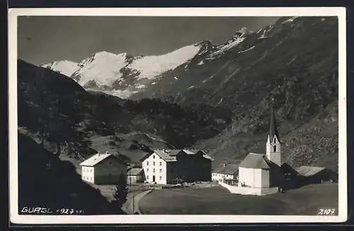 AK Gurgl, Blick auf Kirche und Hotel