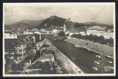 AK Graz, Panoramablick von Süden aus