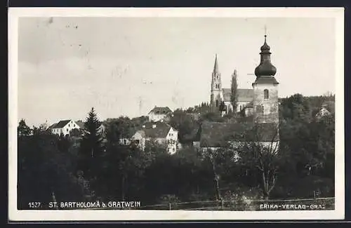 AK St. Bartholomä b. Gratwein, Teilansicht mit der Kirche