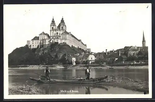 AK Melk a. d. Donau, Stocherkahnfahrer und das Stift