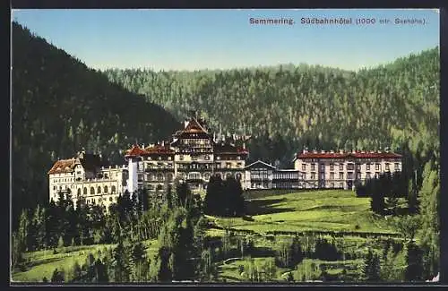 AK Semmering, Blick auf das Südbahnhotel