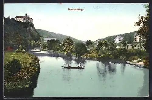 AK Rosenburg, Blick über Flusspartie mit Boot