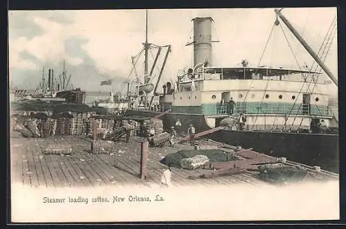 AK New Orleans, LA, Steamer loading cotton