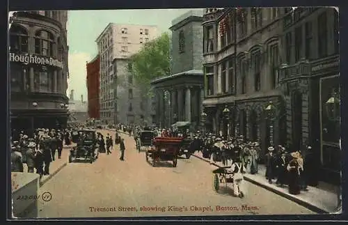 AK Boston, Tremont Street showing King`s Chapel