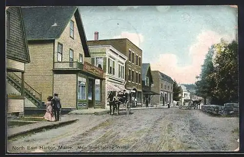 AK North East Harbor, ME, Main Street looking West