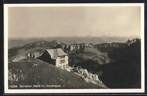 AK Säntis, Gasthaus zum Schaefler aus der Vogelschau