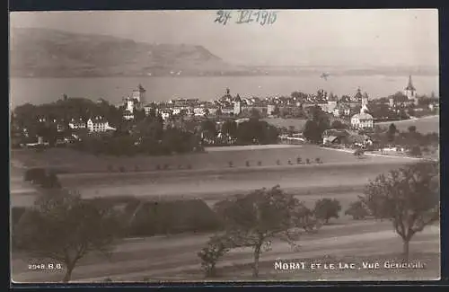 AK Morat, Morat et le Lac, Vue Generale