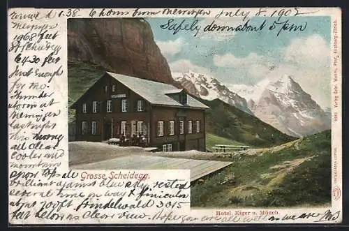 AK Grosse Scheidegg, Hotel Eiger und Mönch