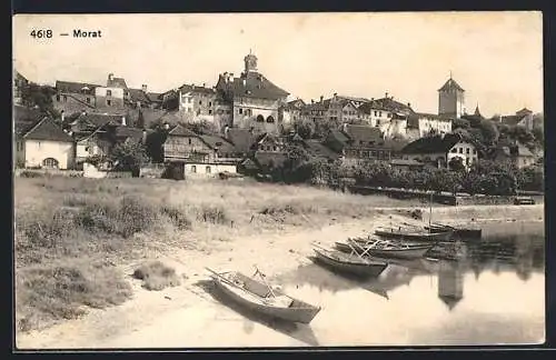 AK Murten, Blick zum Ort