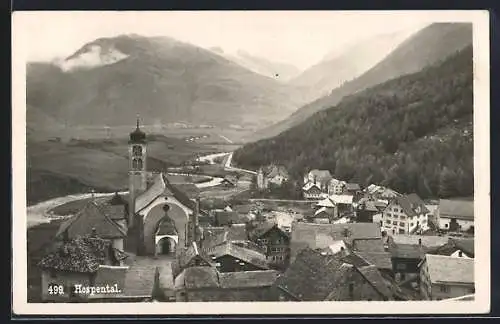 AK Hospental, Blick über die Dächer der Ortschaft zur Kirche