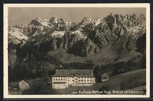 AK Rietbad /Togg., Kurhaus mit Blick auf die Säntiskette